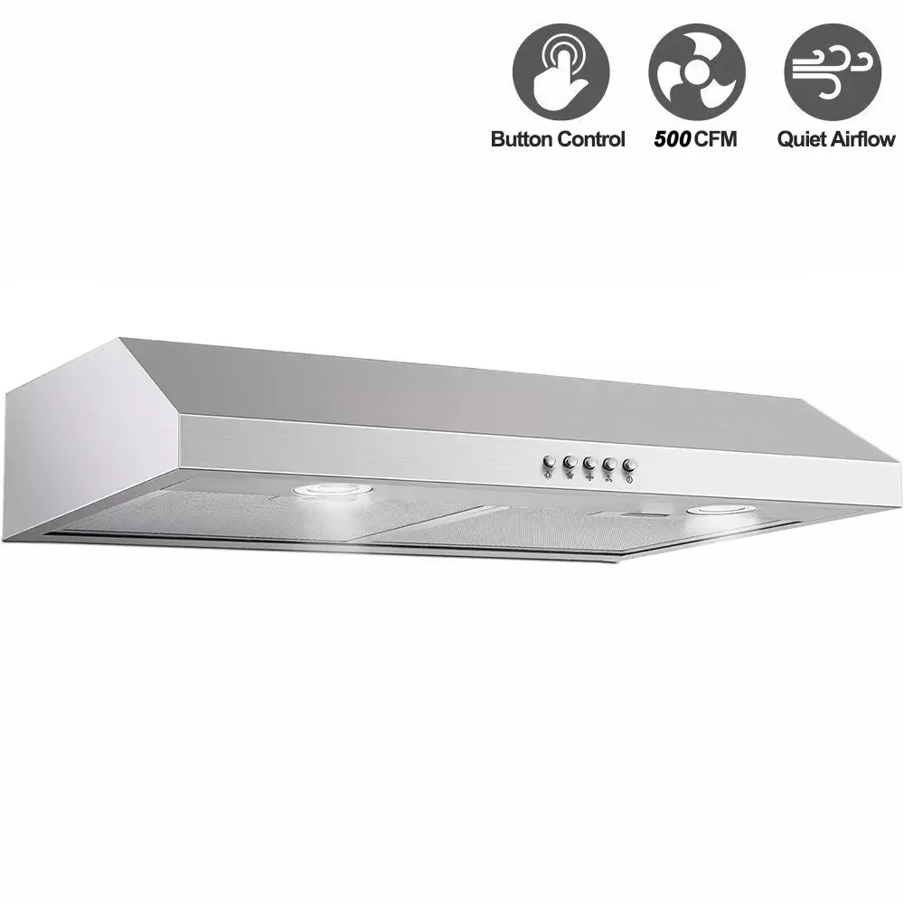 30inch Under Cabinet 500CFM 3-Speed Vent Stainless with Led Bulb Range Hood US0475A