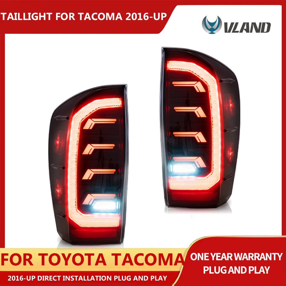 VLAND Taillight Assembly For TOYATA TACOMA 2016-UP LED TAILLIGHTS  LED Running Light Sequential Red Turn Signal LED Brake Light