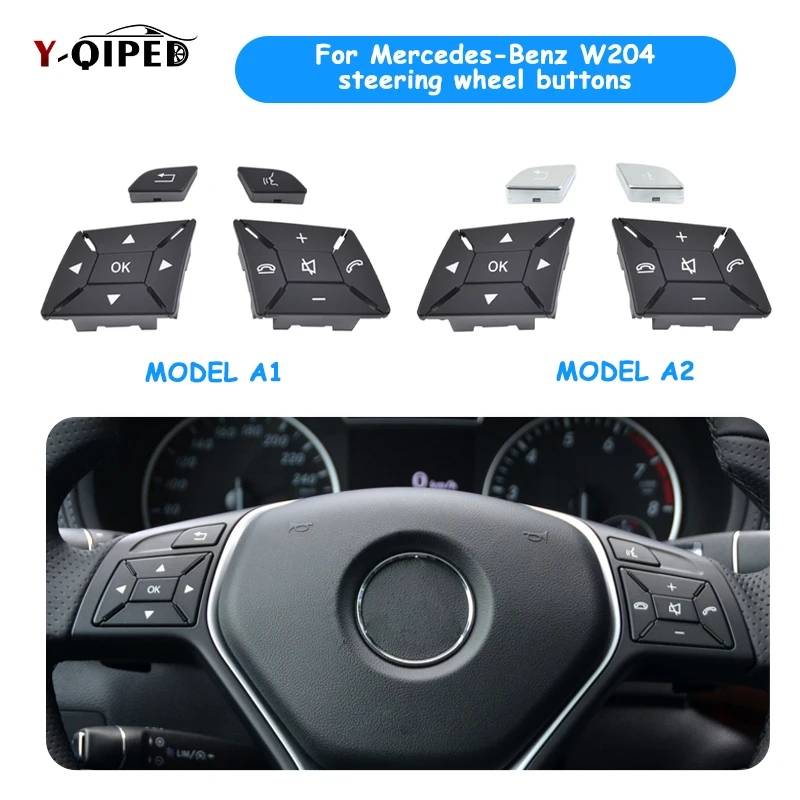 

Car Multi-function Steering Wheel Control Buttons Key Switch Cover for Mercedes Benz W204 W176 W212 W246 W156A B C E GLK GLA CLA