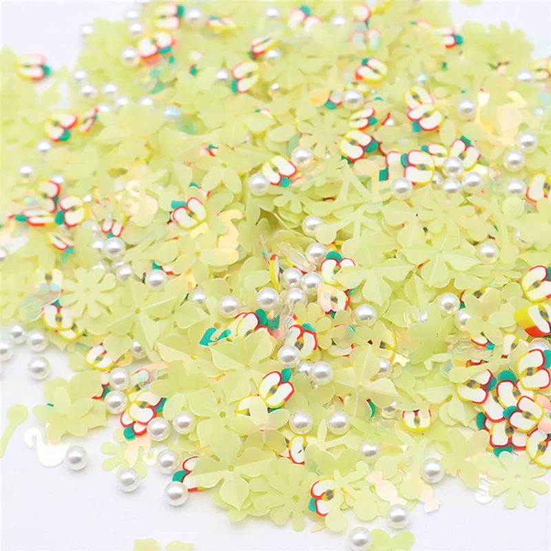 500g Polymer Clay Candy Color Scheme Polymer Clay Pearl Glitter Mix DIY phone Case Accessories crafts supplies 3-13mm