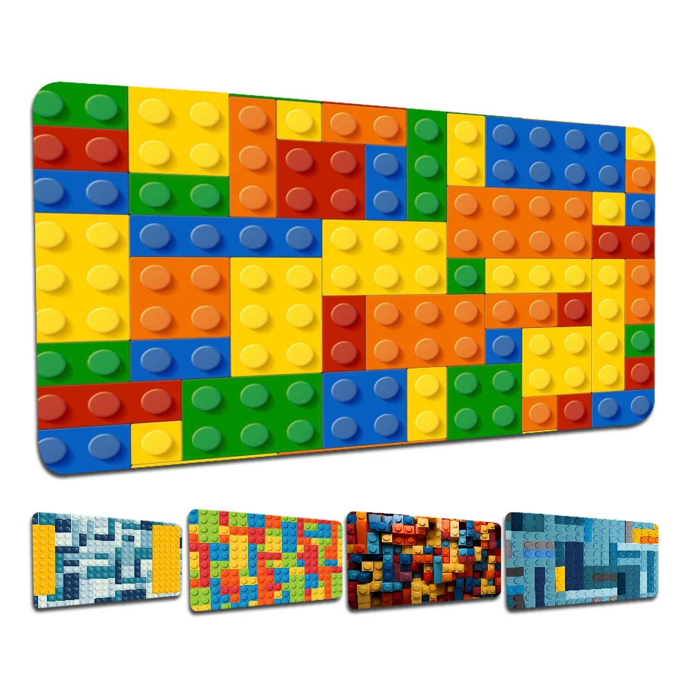 Colorful Geometric Building Blocks Toy Animation PC Gaming Mouse Pad Gamer Desk Mats Keyboard Mause Muismat For PC Mouse Carpet