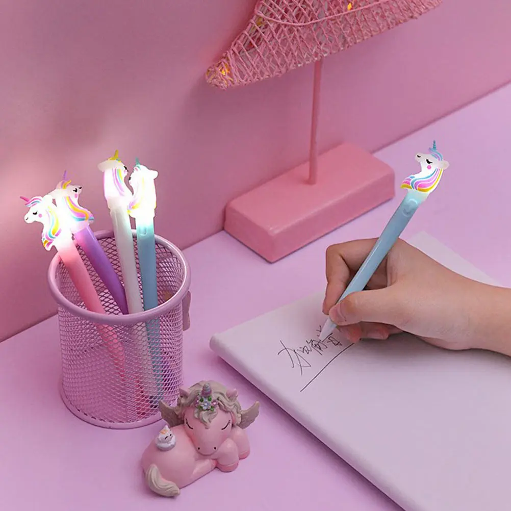 

8Pcs Luminous Gel Pens Plastic Silicone Material Compact Light Weight Pens for Kids Writing Drawing Fun