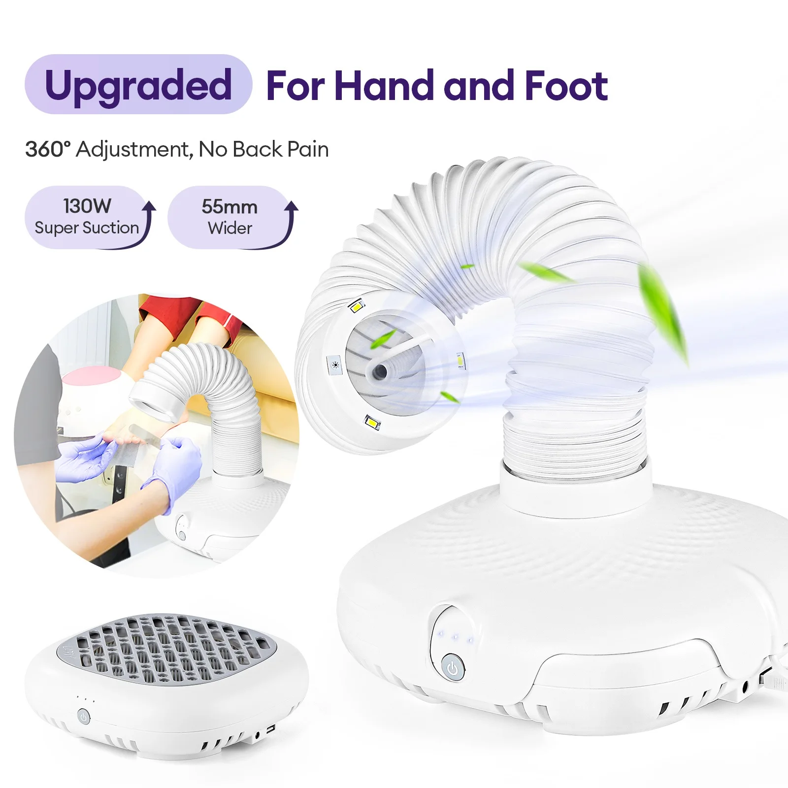 

Nail Dust Collector Super Suction Vacuum Cleaner Manicure Tools Nails Dust Extractor Nail Art Fan Vacuum Cleaner with Filter