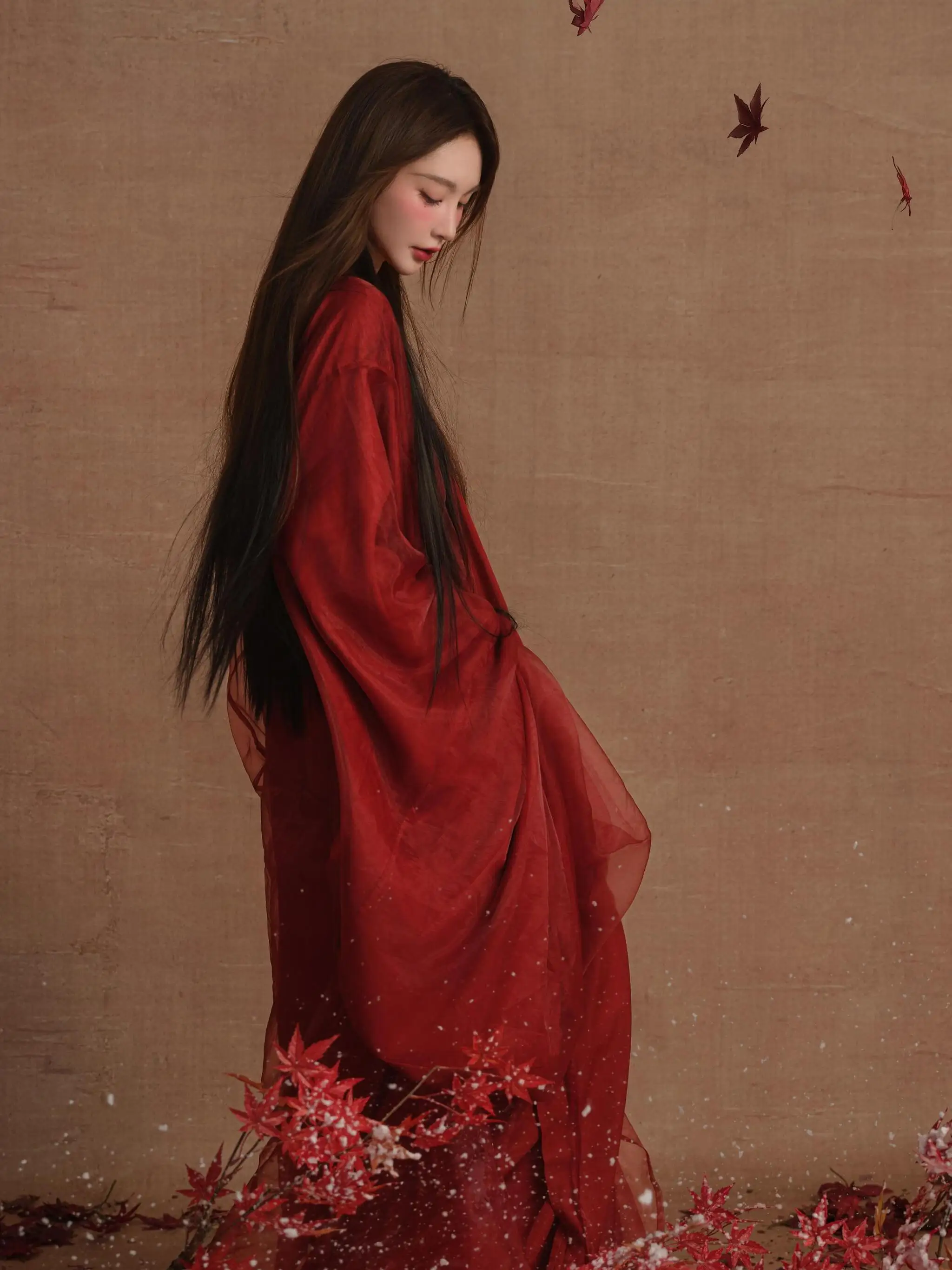 

Красный женский костюм Ханьфу в стиле династии Цин, реквизит для фотосессий, традиционный китайский наряд, бренд YangngGe