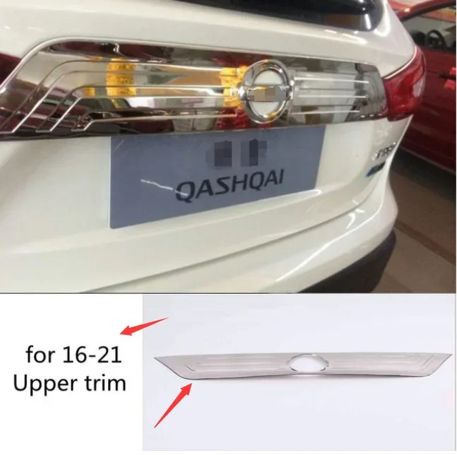 

For Nissan Qashqai 2016 2017 2018 2019-2021 Stainless steel Rear Trunk Door Handle Cover Tail Gate Trim Bezel Molding Styling