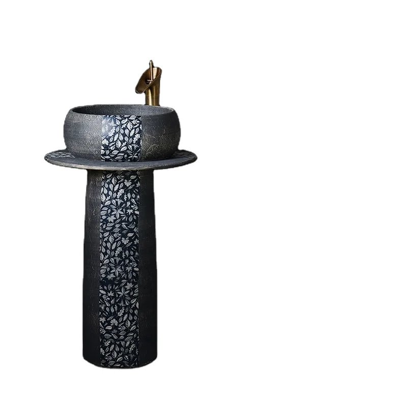 

Bathroom matt finish pedestal vanity freestanding pedestal ceramic wash basin