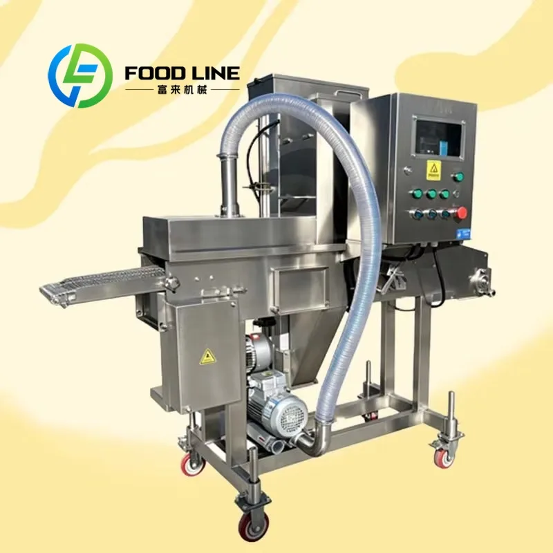Automatic Breading Machine Fine Sealing Design Reduce Crumb Spill Keep Tidy Workshop For Central Kitchen And Industrial Food