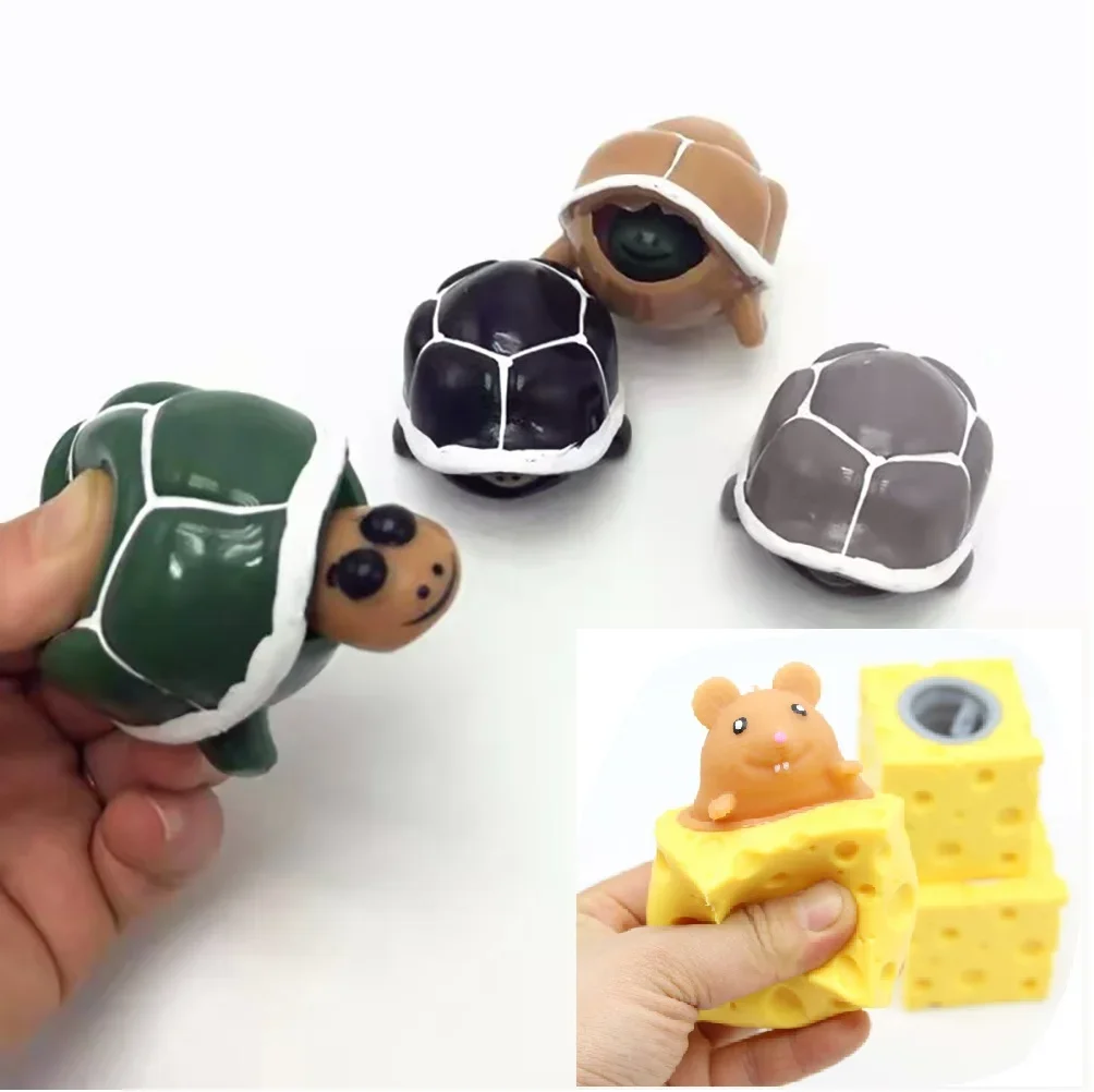 Squeeze Vent Pressure Relief Stress Anxiety Pressure Toys Cute Little Decompression Turtle Toys Gift for Kids Puzzle rubber Toy