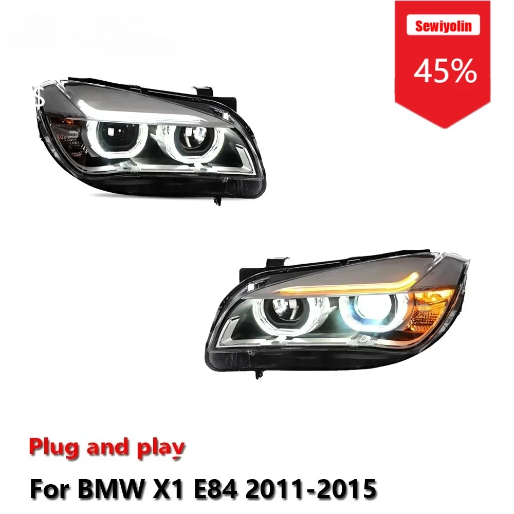 

Sewiyolin Car LED Headlight Light Assemblies For BMW X1 E84 2011-2015 Auto Fog DRL Brake Turn Signal Lamp Plug and Play