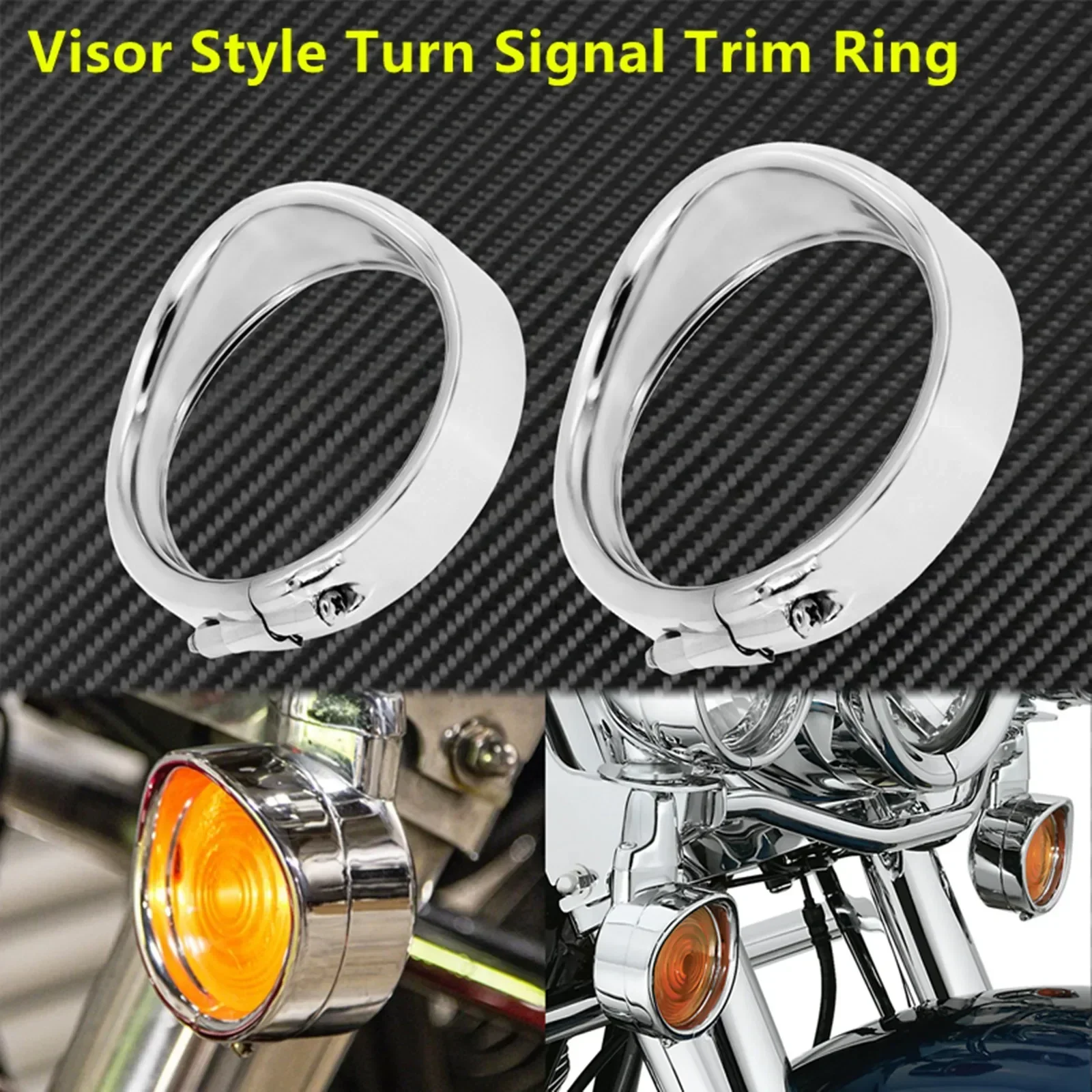 Anillo embellecedor de faro cromado para motocicleta de 7 pulgadas + cubierta de luz antiniebla de 4,5 pulgadas + anillo embellecedor de señal de giro estilo visera para Harley Softail FLH Touring