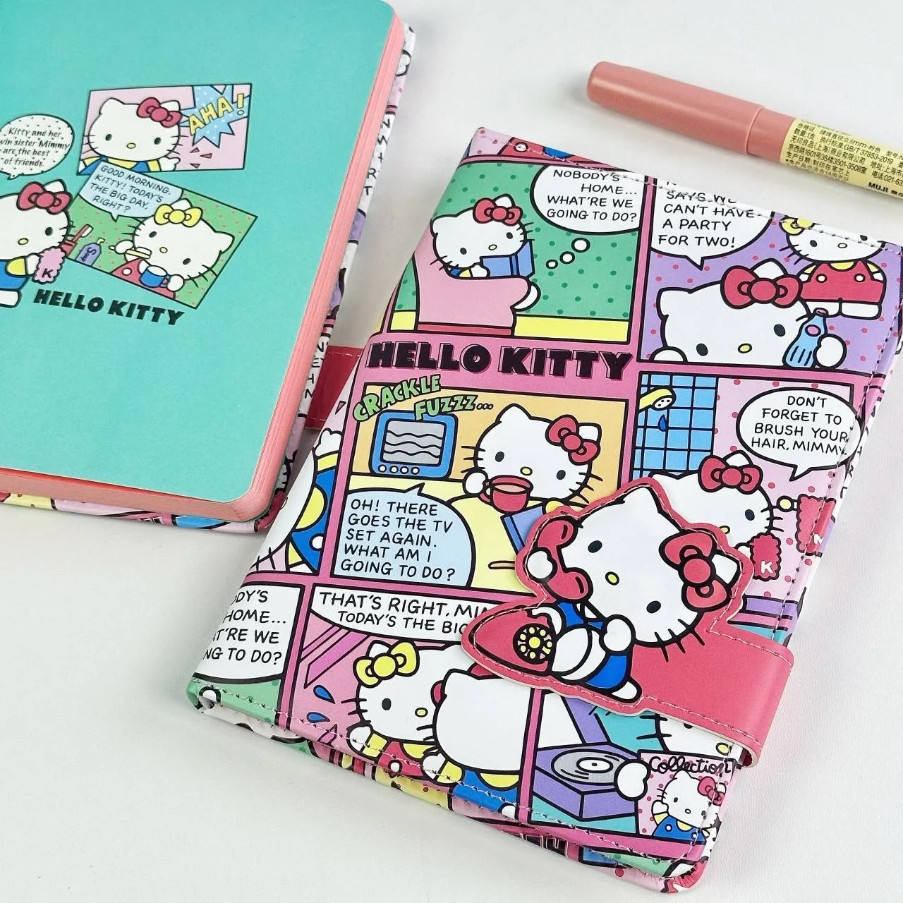 Sanurgente-Cahier magnétique Hello Kitty, dessin animé mignon, chat Kt, style manga, Kawaii, étudiant, papeterie, cadeau de Noël