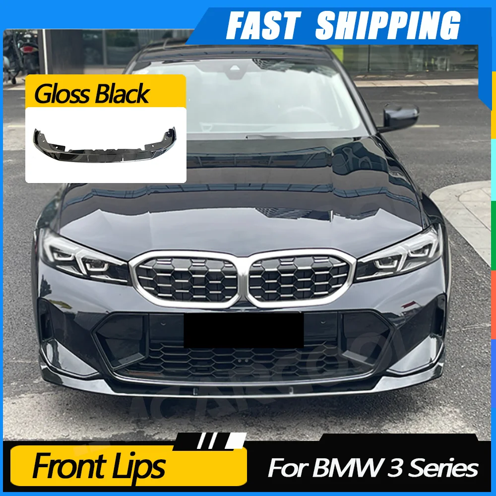 

JMCARCOOL For BMW 3 Series G20 G28 Lci Sport 2023+ ABS Carbon Look Front Bumper Lip Chin Spoiler Bumper Lower Lip Decorative