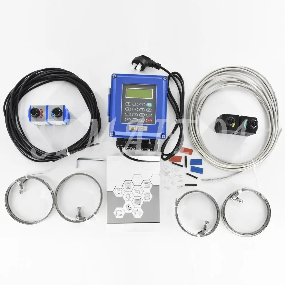Ultrasonic Flowmeter with Heat Meter Energy meter PT100 TUF-2000B water flow meter wall mounted clamp on BTU  Modbus