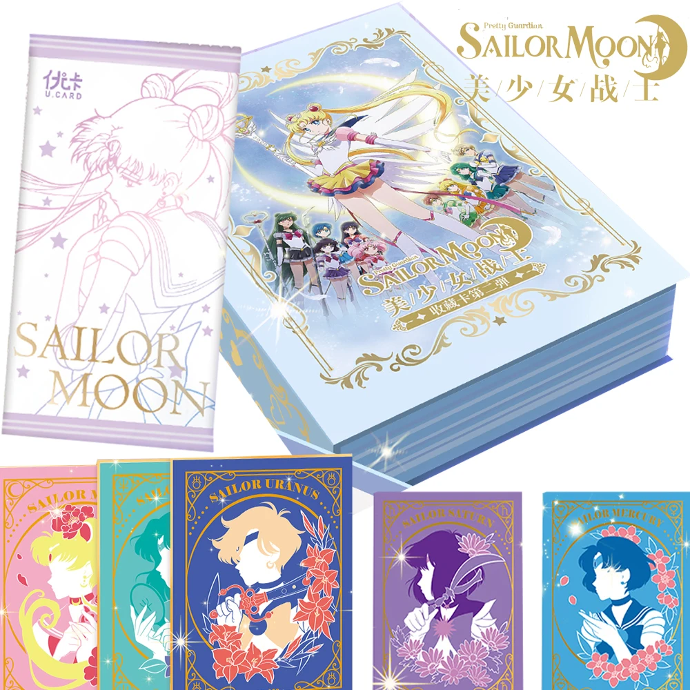 

Anime Sailor Moon Cards Usagi Tsukino Mizuno Ami Lolita Illustration Theme Gold Stamping Transparent Card Children Birthday Gift