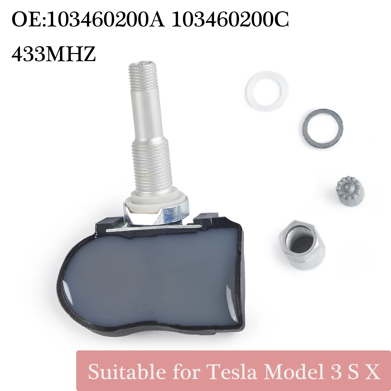 

Suitable for Tesla Model 3 S X TPMS Tire Pressure Sensor 103460200A 103460200C 433MHZ Air Pressure Monitor, 1 PCS