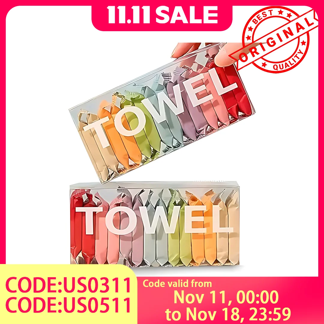 

Красочные сжатые полотенца — расширяемые салфетки для лица и тела, размер для путешествий, ультравпитывающие, биоразлагаемые, для спортзала, кемпинга