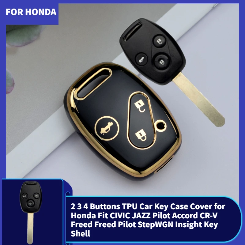 2 3 4 Buttons TPU Car Key Case Cover for Honda Fit CIVIC JAZZ Pilot Accord CR-V Freed Freed Pilot StepWGN Insight Key Shell