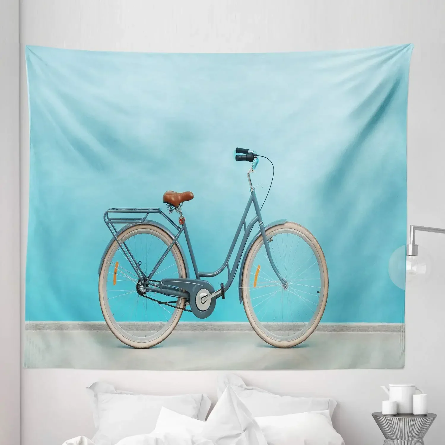 Bicycle Tapestry Classic Road Bike Tapestry Brick Wall Town Life Tapestry Wall Hanging Art for Bedroom Living Room Dorm Decor