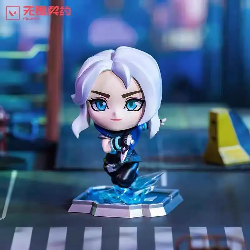 Oryginalne figurki VALORANT 14 cm Killjoy Cypher Jett Sage, modele anime z gier, ozdoby na biurko, prezenty świąteczne, zabawki dla dzieci - dostępne od ręki.