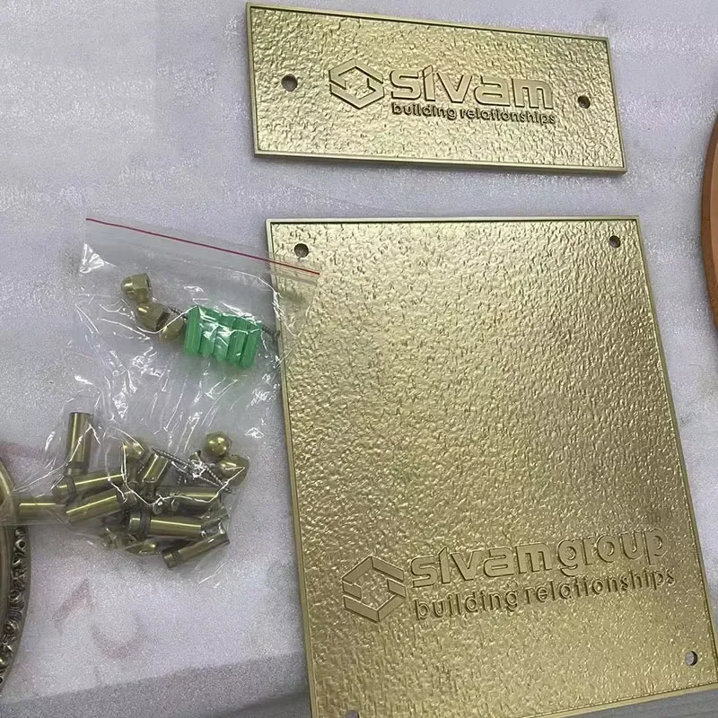Manufacturer Custom Embossed Logo Brass Plaque Decorative Antique Copper Wall Metal Name Address Plaque Signage