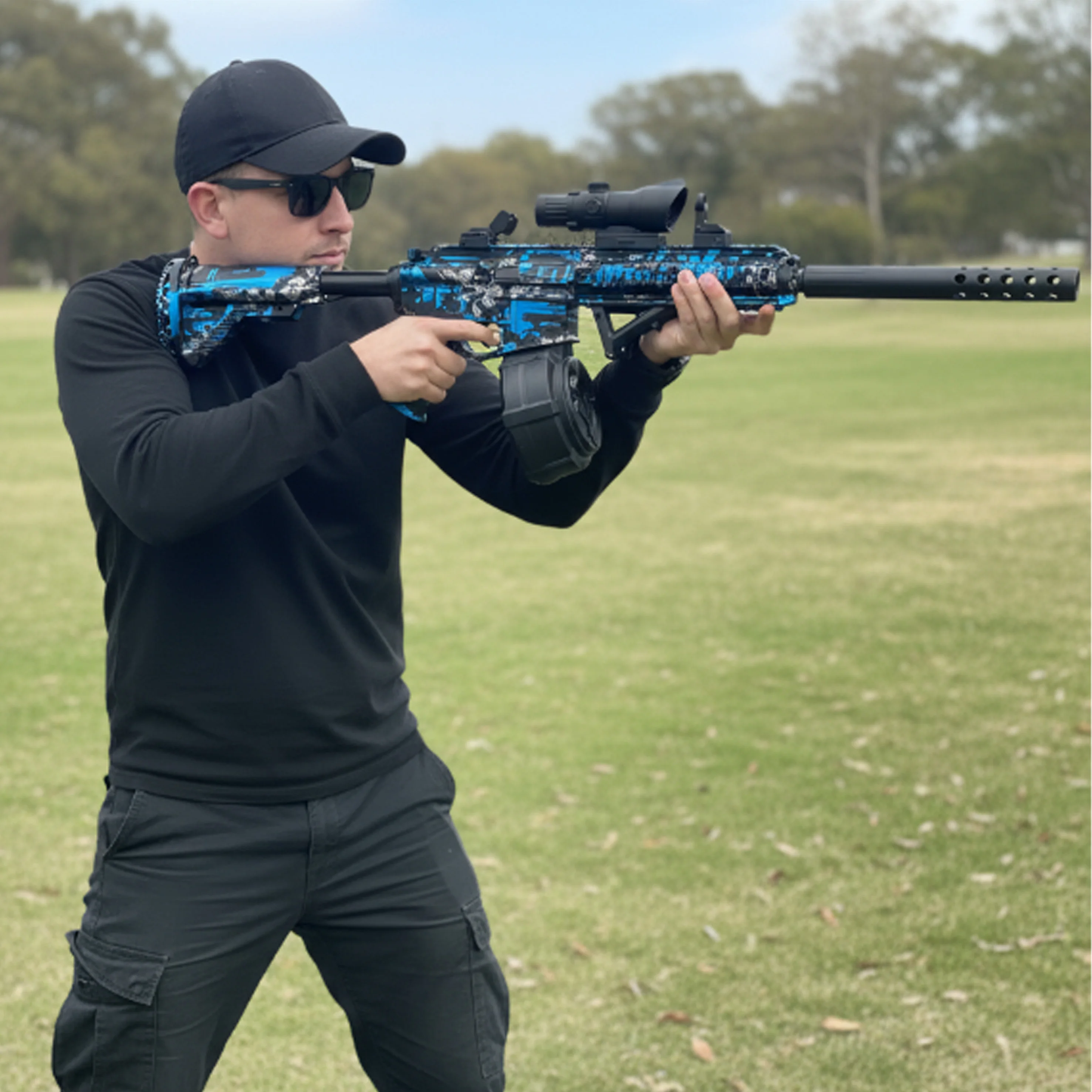 Legal bola de gel elétrica blaster auto eco amigável gel água grânulo brinquedo arma longo alcance jogo batalha ao ar livre presente para adolescentes e adultos