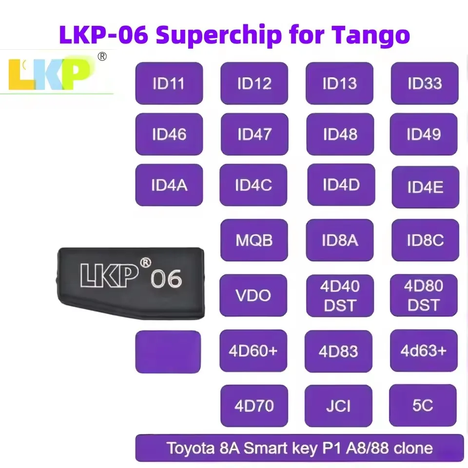 10PCS LKP Super Chip LKP-06 Universal Super Chip for ID13 ID46 ID48 ID49 MQB ID8A ID8C 4D63+ 4D70 4D60 4D83  for Tango tool