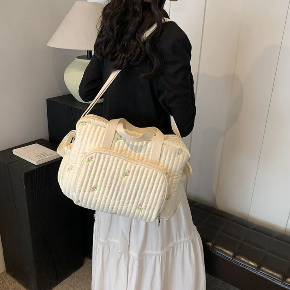 

Fashion Korean Style Mummy Bag Flower Multi-pocket Single Shoulder Bag Baby Care Storage Lightweight Women Handbag Maternity