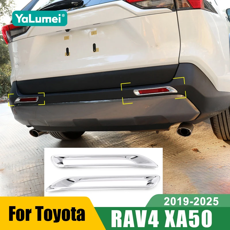 For Toyota RAV4 XA50 2019 2020 2021 2022 2023 2024 2025 RAV 4 Hybrid ABS Carbon Car Rear Fog Light Frame Trim Cover Accessories