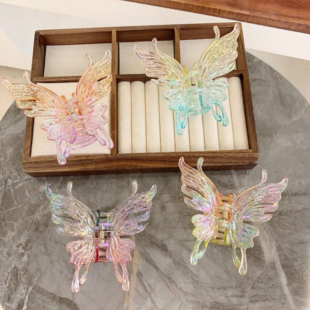 Colorful Liquid Butterfly Hair Claw Claw Clip Headwear Butterfly Crab Clip Headdress Hair Accessories Large Shark Clip Women