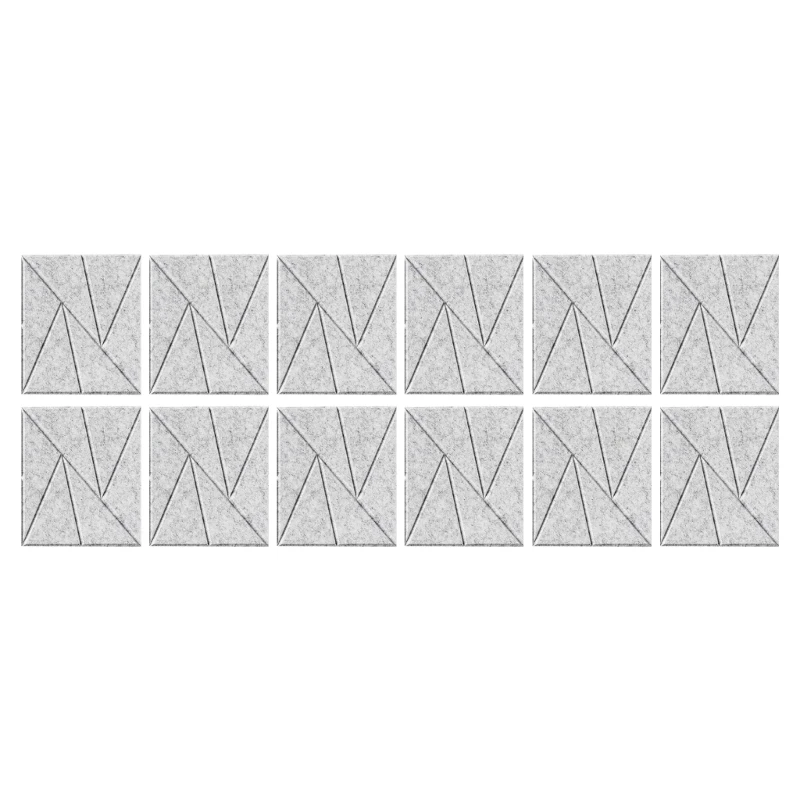 12 قطعة من ألواح الجدران الرغوية الصوتية المربعة ألواح الحائط العازلة للصوت ممتصة للصوت نسيج البوليستر للشحن الفوري