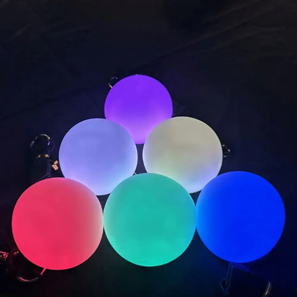 Cadeau Kleurrijke LED POI Bal Creativiteit Waterdichte RGB Gloeiende Hand Props Draagbare Rekbare Draaiende Ballen Feest