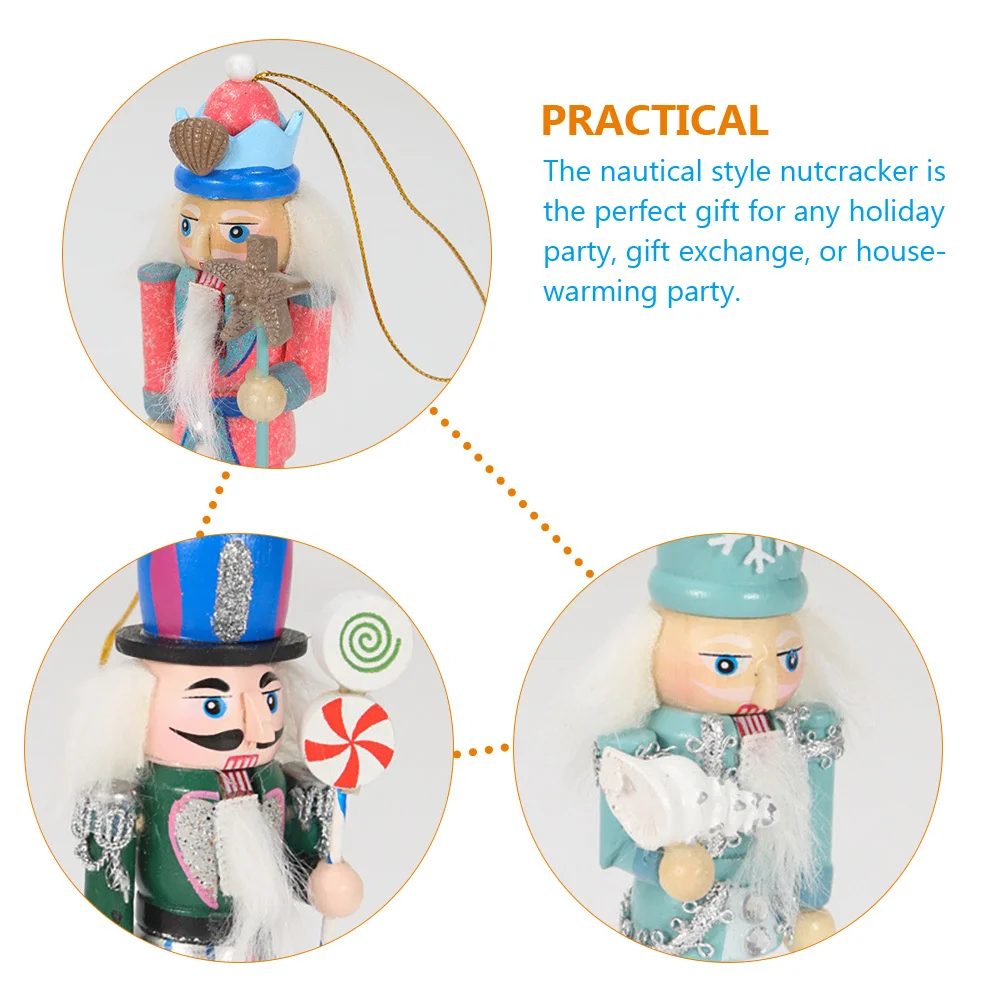 

3Pcs Tall Wood Nutcracker Soldier Traditional Festival Ornament for Table Shelf Living Room Desktop Decor Wood Nutcrackers
