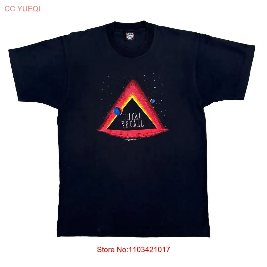 Total rappel 1990 90s Vintage film Promo USA fait Rare Logo t-shirt vintage lavé décontracté mode doux confortable