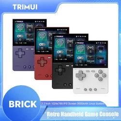 Trimui Brick Retro Handheld Game Console Linux System 3.2 Inch 1024x768 IPS Screen 400ppi 3000mAh Portable Video Game Player