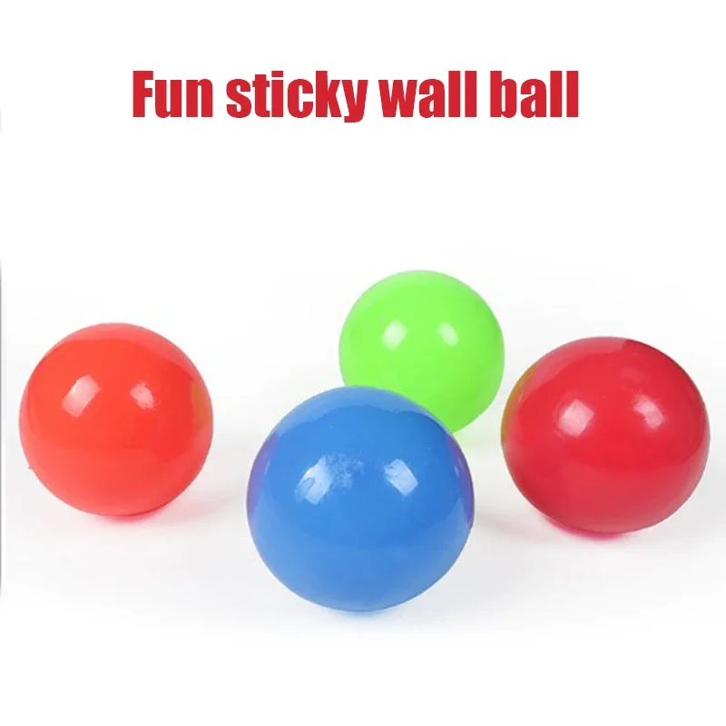 Bolas luminosas de alto rebote para niños, pelota antiestrés brillante, juguete de descompresión para pared pegajosa, regalo para niños, juguete de ansiedad que brilla en la oscuridad, 5 uds.