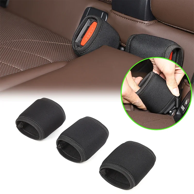 

For BMW X1 U11 2023+ black car styling car rear seat belt base protective cover sticker car interior protection accessories 3Pcs