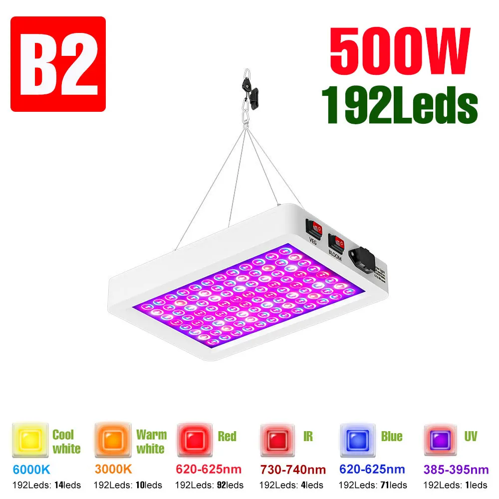 800W LED Plant Licht Groeien Volledige Spectrum Kas Tent Groente Ingemaakte Bloem Hydrocultuur Teelt Lamp IR UV Vullen verlichting