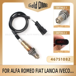 Sensor de oxigênio para Fiat 500, Bravo Doblo, Fiorino, Grande Punto, Ideia, Linha, Marea, Palio, Panda, Qubo, Strada, 46751082