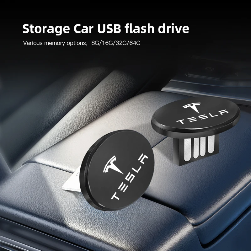 Car Emblem U Disk Flash Drive Phone Type-C USB Memory For Tesla Model 3 Model S Model X Model Y Cybertruck Roadster SpaceX