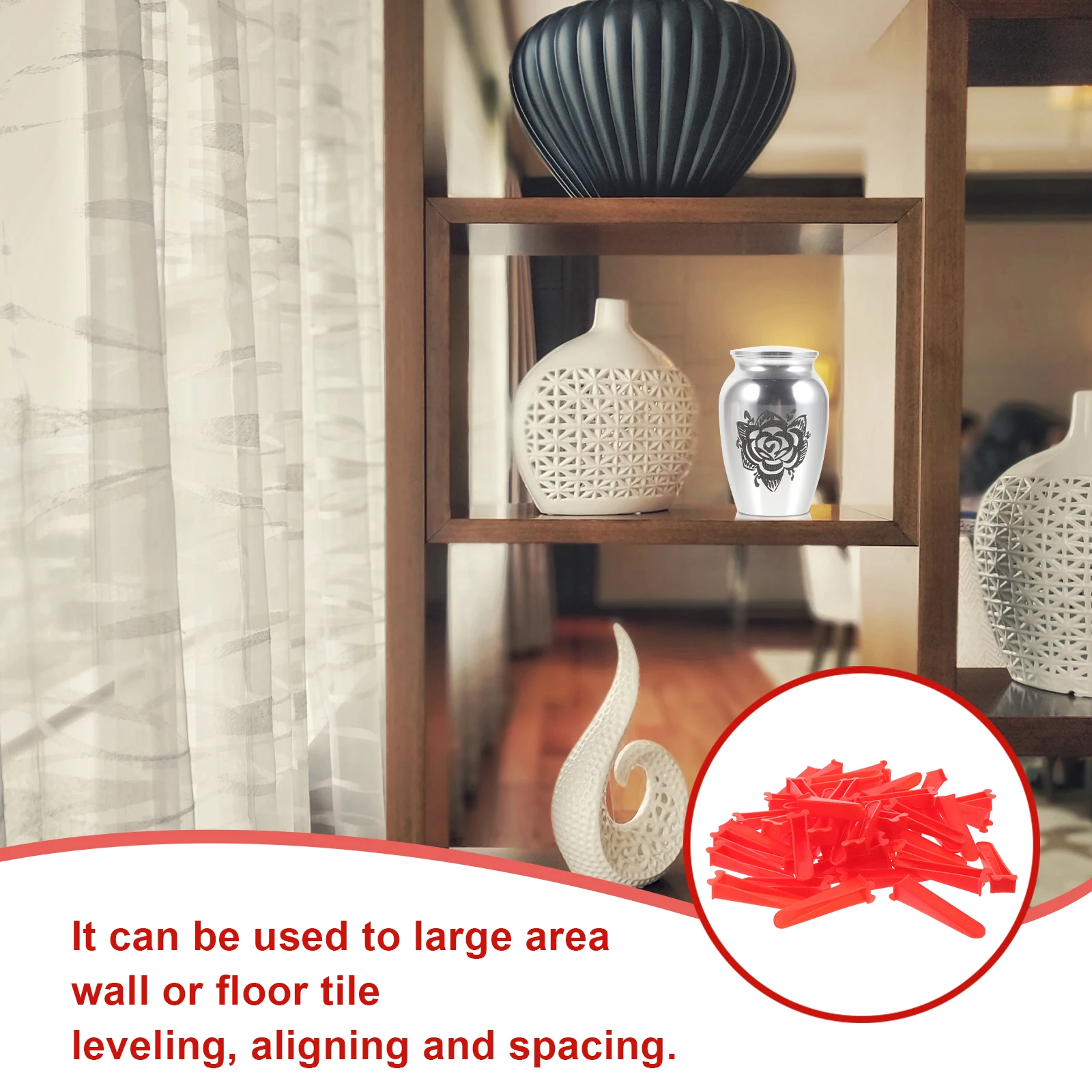 

50Pcs Wall Floor Tile Leveling Wedge Kit Resistant Small Size Fast Installation Positioning Flattener for Tiling