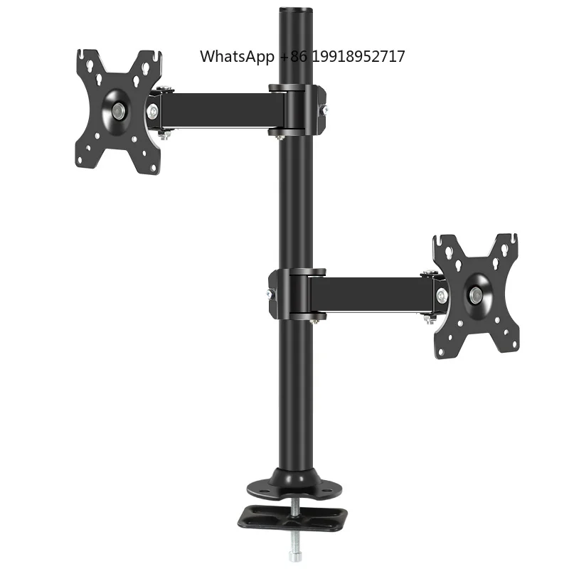 Vertical Dual Monitor Stand Stacked Monitor Mount for 2 Monitors Up to 32 inches Computer Monitor Arm Swivel Tilt Height XCU58