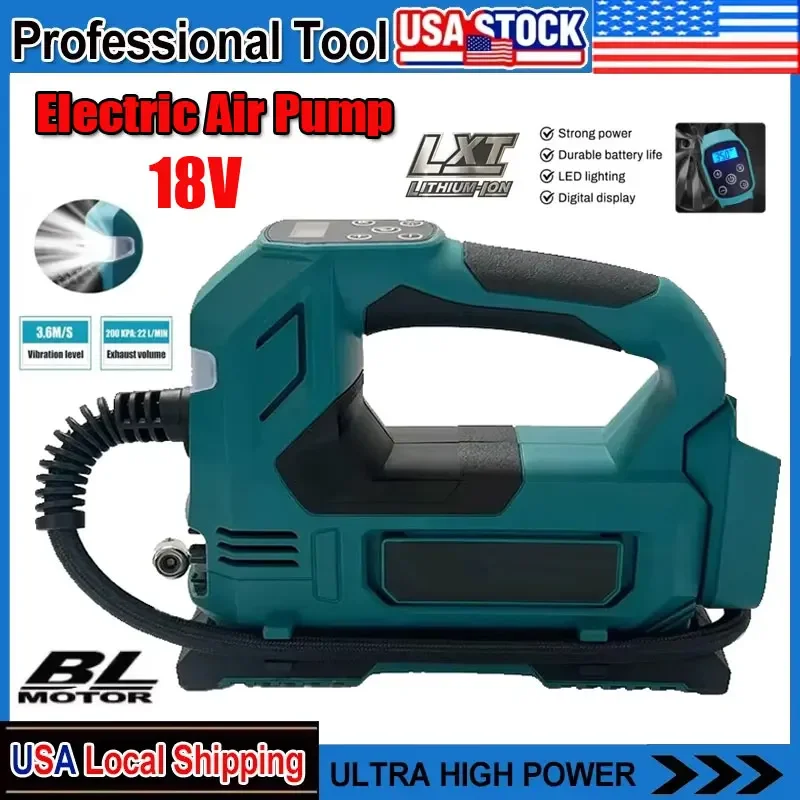 

Подходит для беспроводного накачки шин Makita для литиевой батареи 18 В BL1815 BL1830 BL1840 BL1850, беспроводной воздушный насос, аккумулятор для электроинструмента