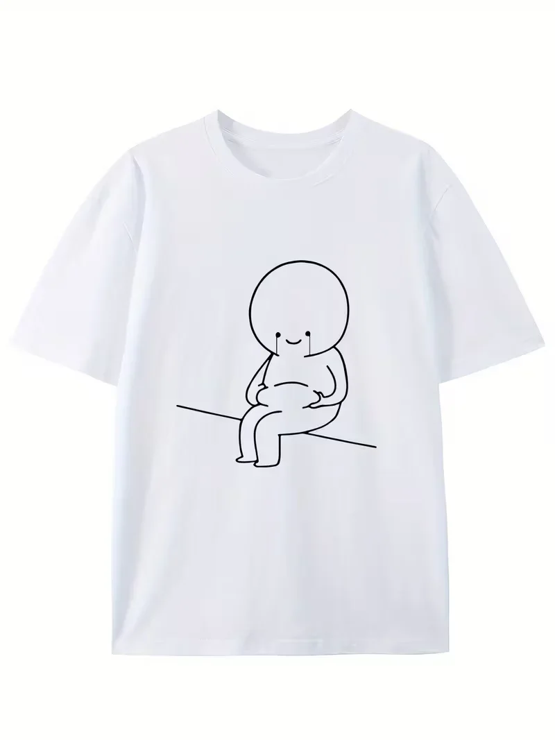Feeling Sad about Gaining Weight Print T-shirt Women Harajuku Short Sleeve Casual T-shirt Clothing Tops Tees Aesthetic Clothes
