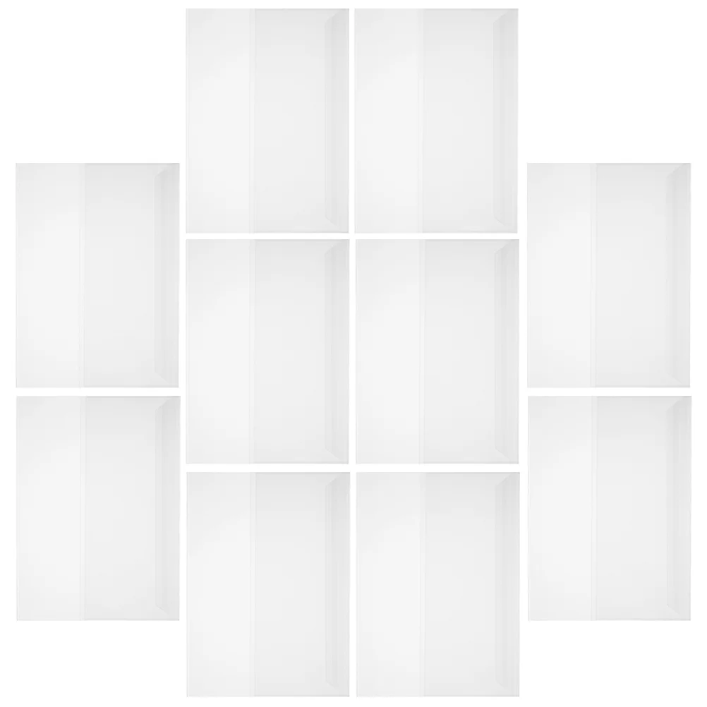 10 Sheets Book Sleeve Waterproof Film Magazine Covers Plastic Protector Clear Transparent Student