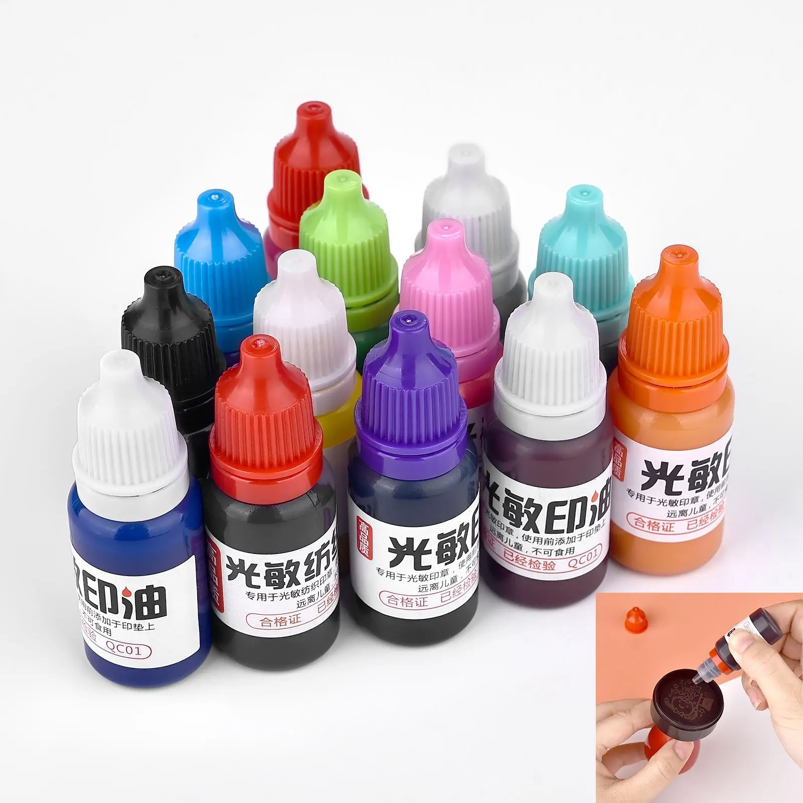 10ml Photosensitive Stamp Refill Ink Seal Stamp Printing Oil Inkpad Flash Refill Fast Drying Office School Make Seal Supplies