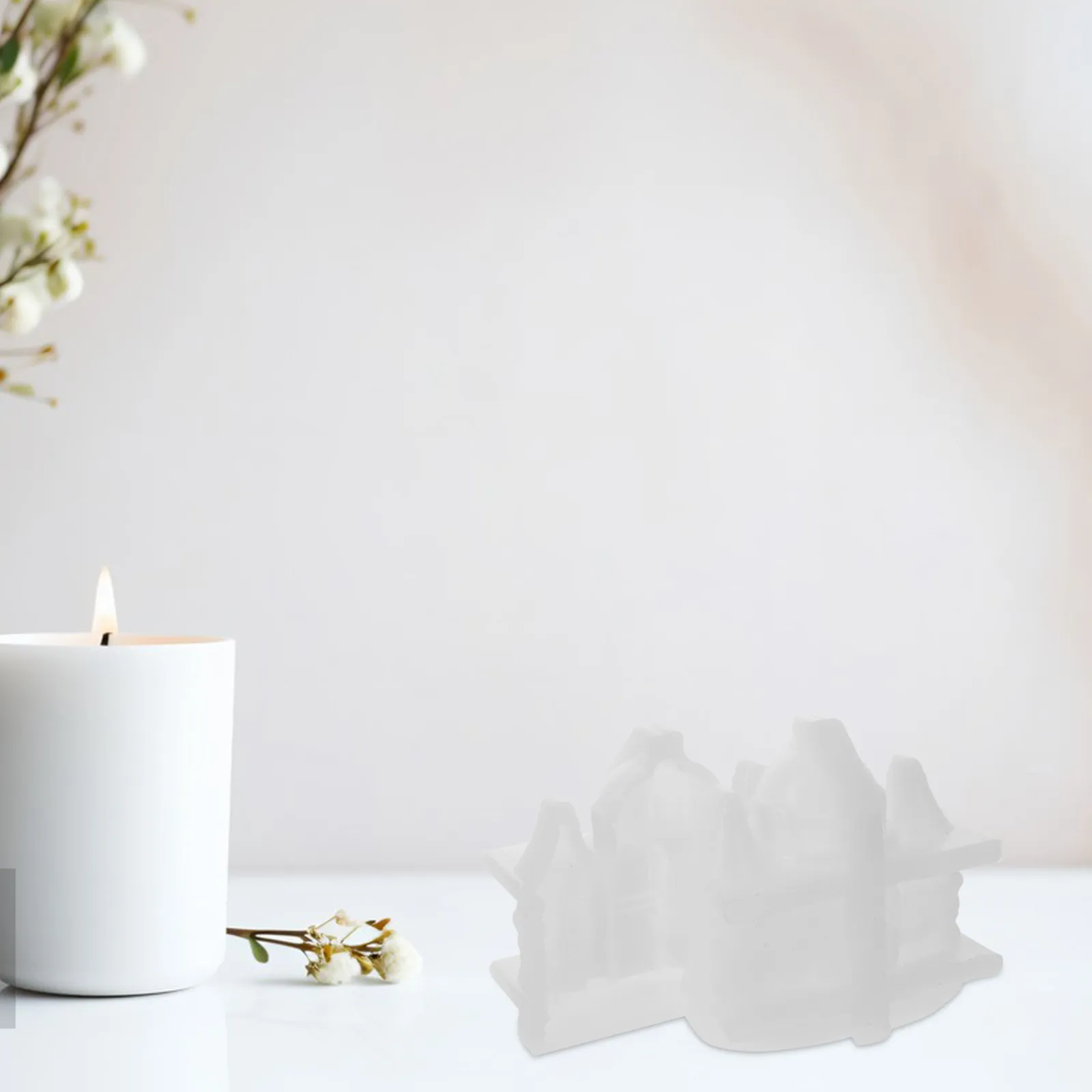 

2Pcs Castle Mold Silicone for Aromatherapy Candles DIY Wax Crafting Home Decor Party Setup Gift Idea Detailed Texture