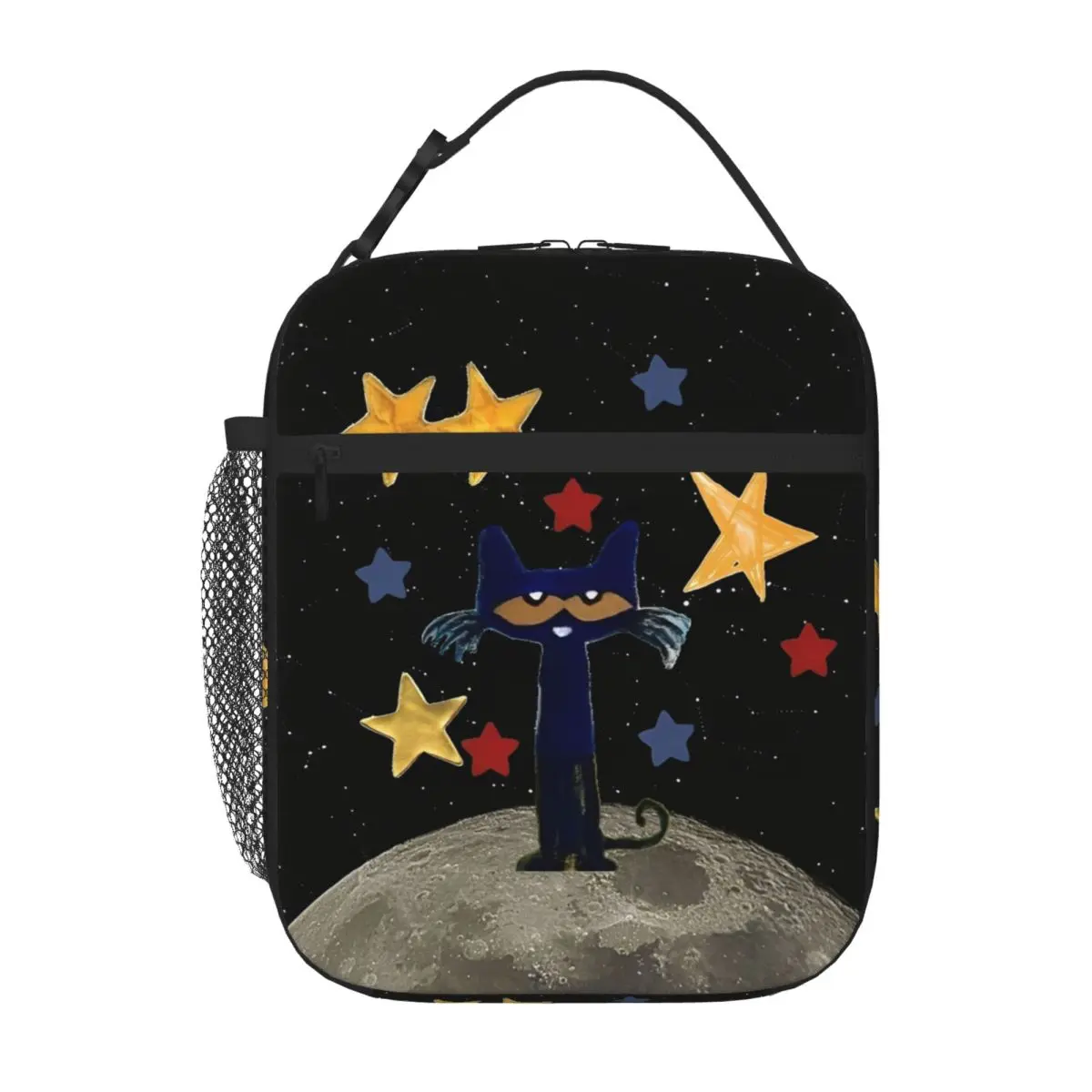 Pete The Cat Stars Comic Insulated Lunch Bag Cartoon Cute Storage Food Box Reusable Thermal Cooler Lunch Boxes For School Office