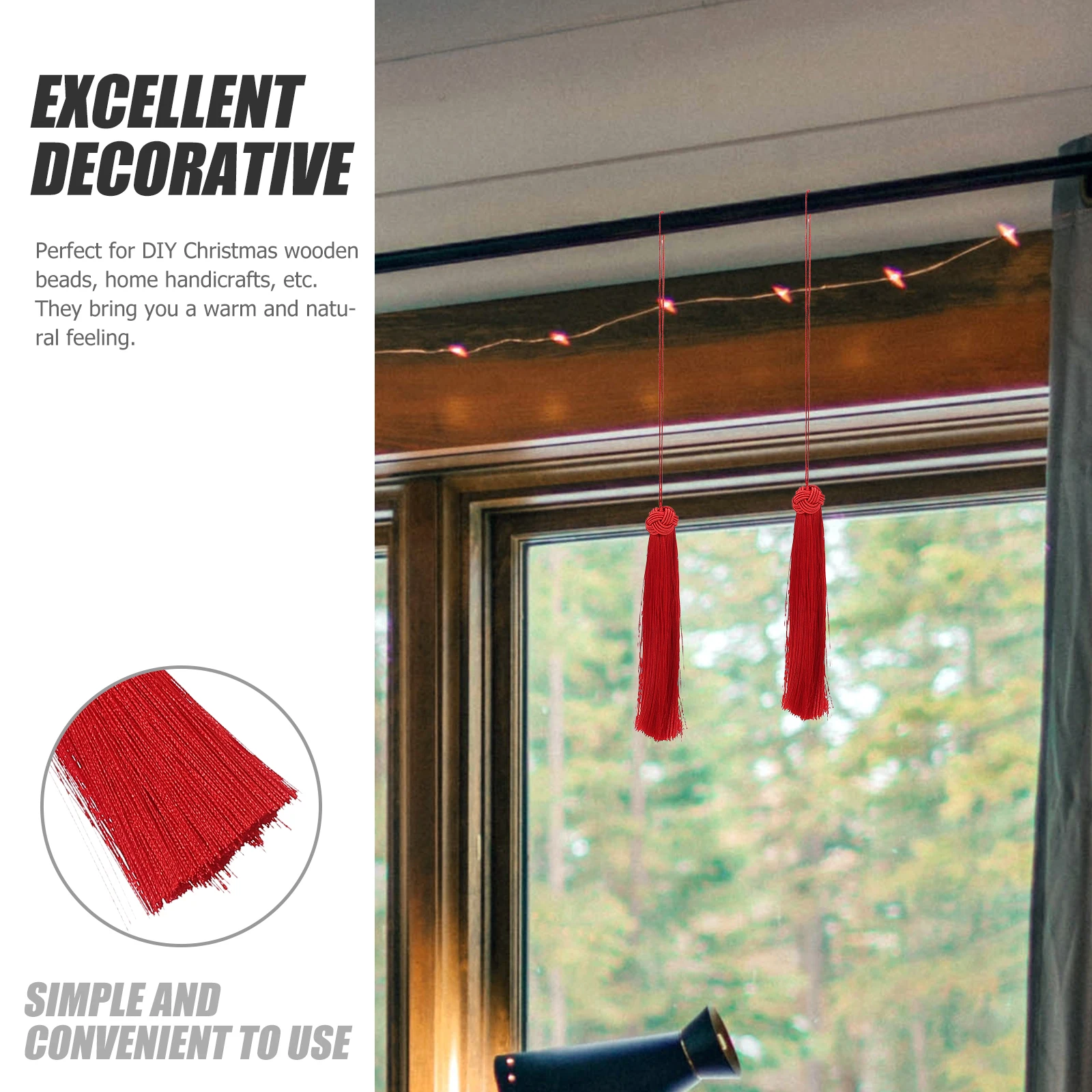 

10pcs Tassel Ear naments Bookmark Hanging Balls Polyester Decorative Curtains DIY Christmas Beads Home Accessories