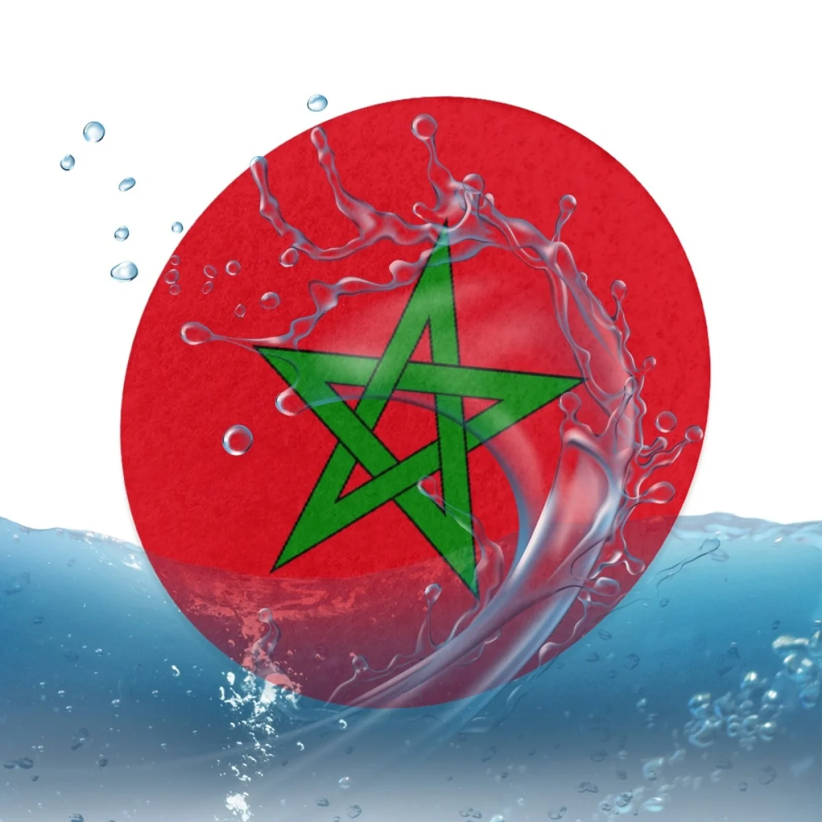 Morocco Country Flag Pattern Water Coaster for Car High Quality Washable Auto Mat Interesting Anti-dirt Soft Polyester Cup Pad