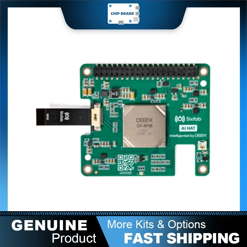 Sixfab AI HAT+ for Raspberry Pi 5, DEEPX DX-M1M 25TOPS AI Accelerator, Edge AI Plug-and-Play Module